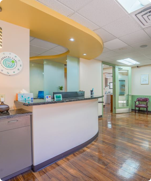 Sparkle Smile Dental Care modern reception front desk area